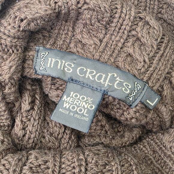 Cozy Brown Cable Knit Turtleneck Sweater - Picture 3 of 5